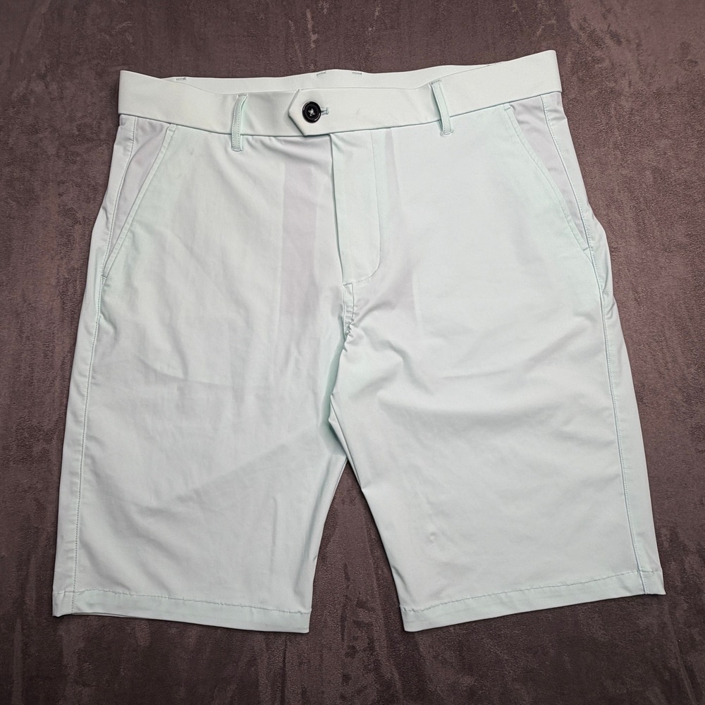 Greyson Performance Golf Shorts Mens 34 Mint Green Stretch Lightweight Athletic